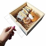 Caixa Estojo em Madeira de Pinus 10mm com Tampa em PS Cristal Tamanho:14x18,5 CM;Cor:PINUS NATURAL