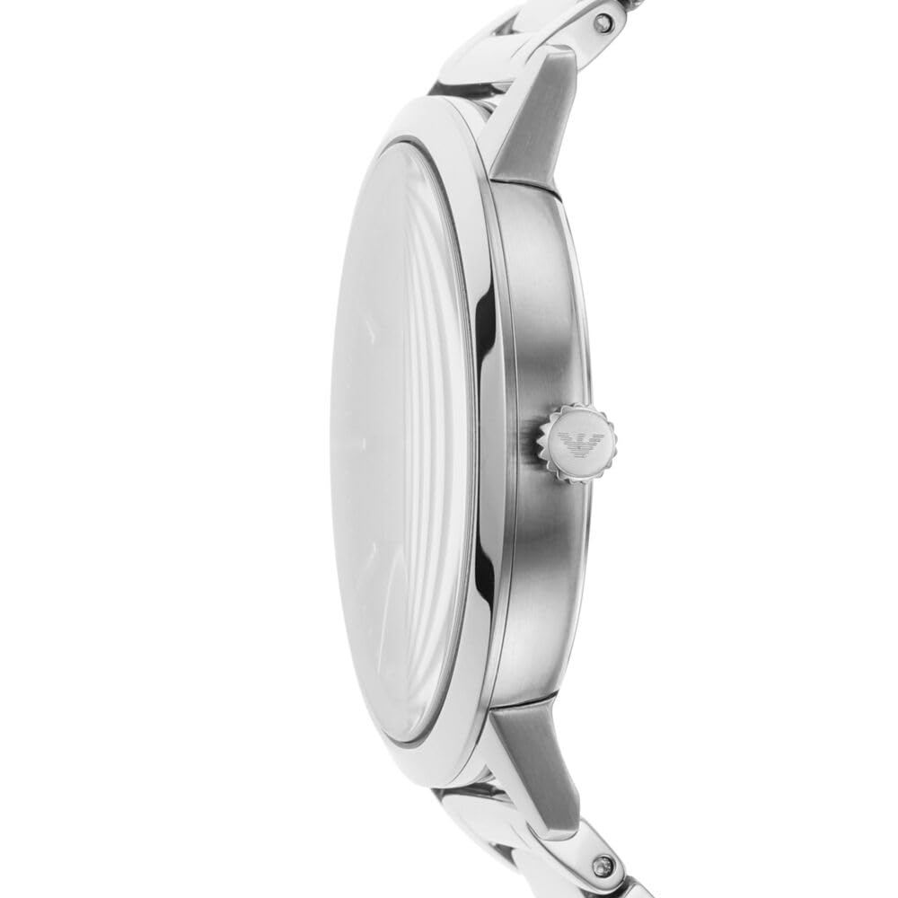 Emporio Armani Orologio da uomo a tre lancette, orologio in acciaio inossidabile, dimensione cassa 43 mm