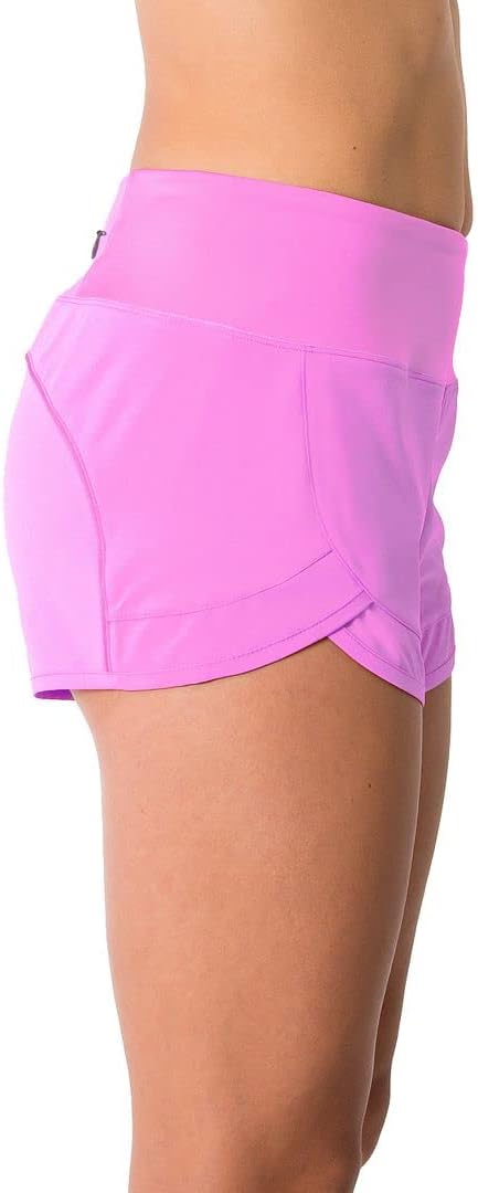 Womens 3" Lightweight Running WOD Volleyball Shorts Workout Mesh Liner Zip Pocket thumbnail