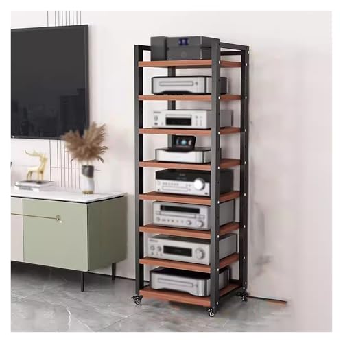 8 Tier 62inch Tall Large Audio Video Tower Media Stand Stereo Rack Component Unit, Speaker Amplifier Game Console Record Player Receiver Cabinet For Home Stage Equipment, Entertainment Center Shelf(Re
