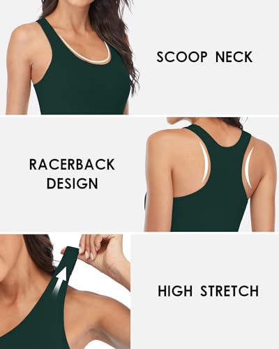 Image of beautyin Women Tank Top with Shelf Bra Racerback Workout Yoga Undershirt