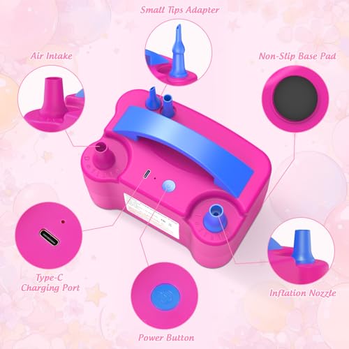 Image of IDAODAN Electric Balloon Pump, Portable Electric Balloon Blower Machine Inflator Air Pump for Party Decorations