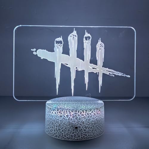 Mzcyfuy Dead by Daylight 3D Night Light, Killer Role, 16 Color Changing Cartoon USB Desk Lamp Illusion Lighting with Remote Control for Home Decor Gift for Kids (Logo)
