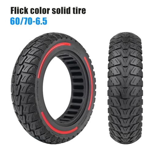 CERFFOOL 60/70-6,5 Solidna opona do Segway Ninebot MAX G30 antypoślizgowa przeciwwybuchowa opona o strukturze plastra miodu 10 * 2,5 zapasowe koła do skuterów elektrycznych akcesoria (czerwona na 2