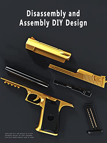 Toy Gun Soft Ball Blaster, Soft Bullets & Eco-Friendly Soft Ball, Toys Foam Blaster, Shooting Games Education Toy Model Kids Boys Gifts (Golden Colored) #TOP1