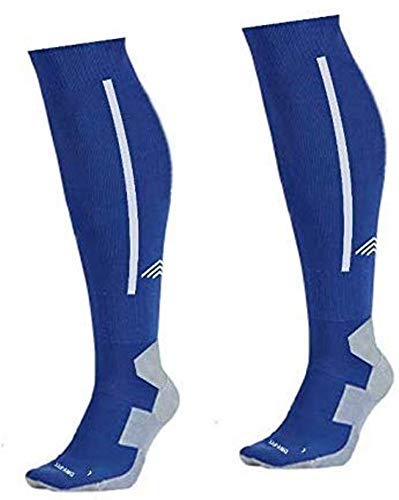 QUADA Football Socks, Stockings for Men & Women, Knee High Length Superior Grip for Shin Guard, Anti Slip Blister Protection Anti Odour (Royal Blue with White) (B0925PT74P) Amazon Price History, Amazon Price Tracker