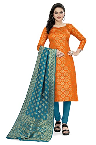 Image of AKHILAM Women's Jacquard Cotton Silk Unstitched Straight Salwar Suit Dress Material (30BNRS78 Parent)