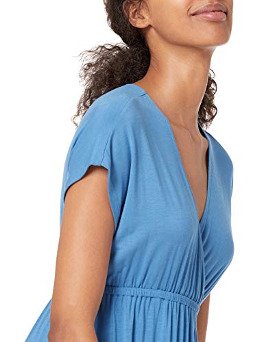 Image of Amazon Essentials Women's V Neck Short Sleeve Waisted Maxi Dress (Available in Plus Size)