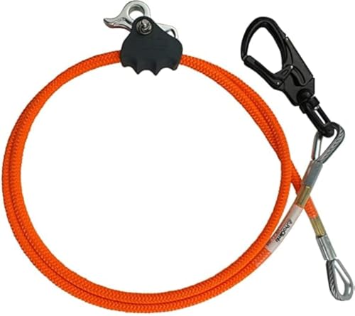 ProClimb All-in-One Adjustable Tree Lanyard Flip Line Kit with Removable Better Grab Adjuster & Aluminum Swivel Snaphook | for Fall Protection, Arborist, Tree Climbers | 5/8 Inch x 15 Feet