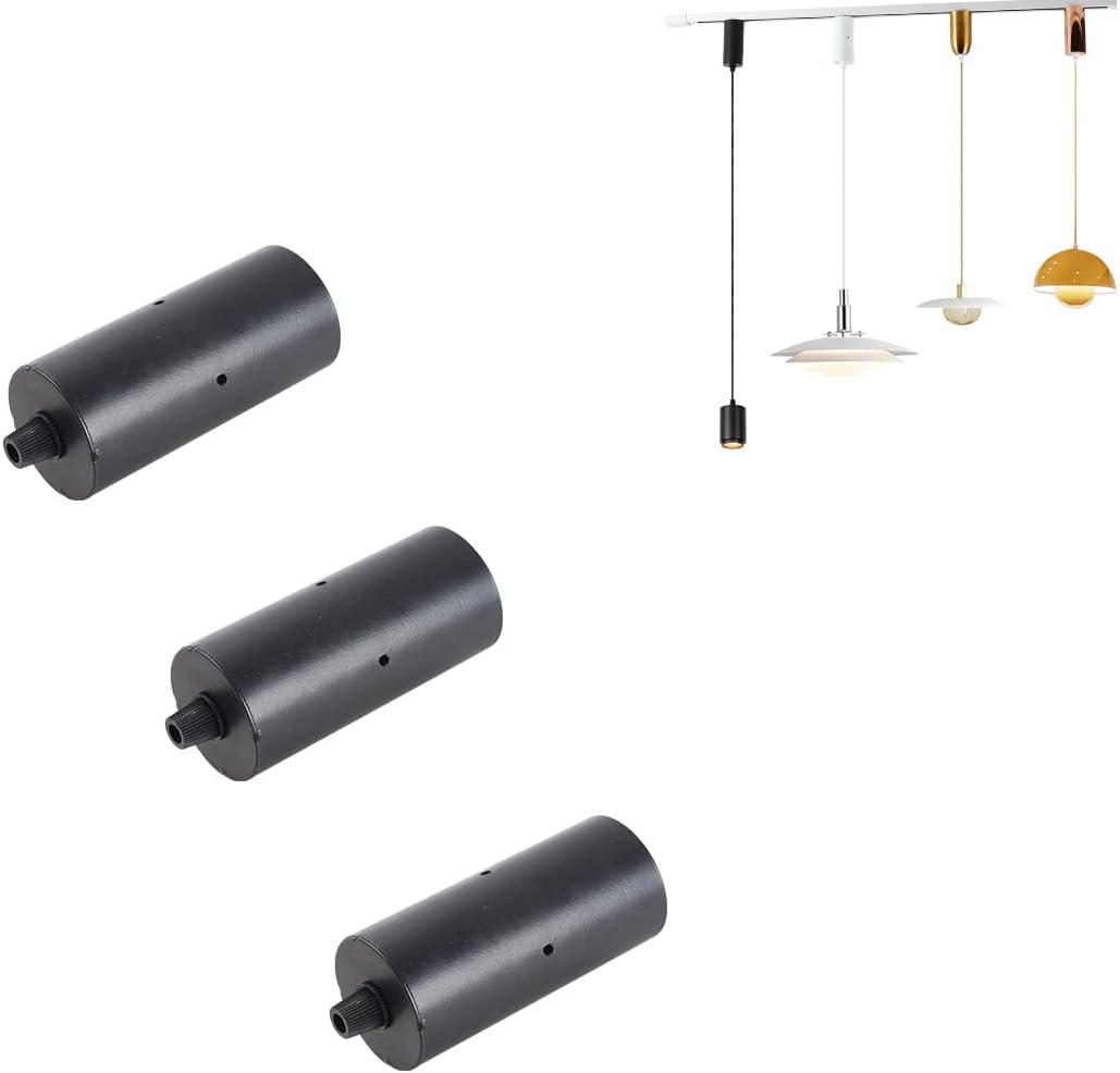 H-Type Track Lighting Connectors with Adjustable for Halo Light Circuit 3 Point Contact System Pendants Halo Compatible Track Adapters Black Rail Head Track Accessory for 110V 3Pcs