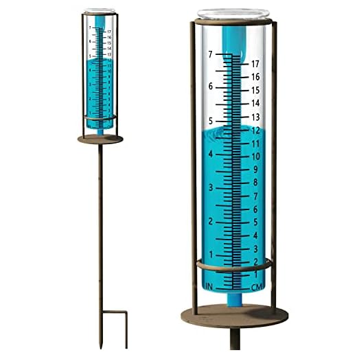 X-PREK New Upgrade Rain Gauge,Detachable Freeze Proof Glass Rain Guage Outdoor Decorative for Garden,Deck,Lawn,Landscape,Yard
