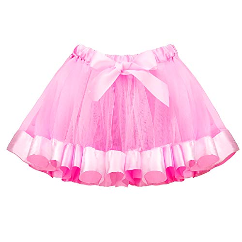BOSOWOS Rainbow Tutu Skirt Colorful Satin Dress Pastel Unicorn Costumes for Toddler Baby Little Kids Girl