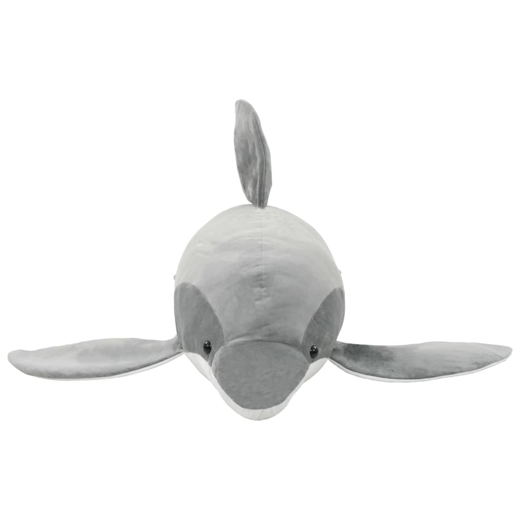 Plüsch Delfin Kuscheltier Grau Weiches Stofftier für Kinder ab 36 Monaten, Flauschiges Kuscheltier, Geschenkidee für Geburtstag, Weihnachten, Taufe, ideal als Schlafhilfe, Reisebegleiter