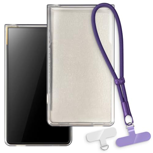 OAGELIM 2-in-1�ی�P�[�X�ƃ��X�g�X�g���b�v Sony NW-ZX707 �Ƃ̌݊������� ���O���\�ȃ��j���[�h�t���d�b�J�o�[�A����~�ߕ����h�~�O���b�v�n���h�� (�u���b�N + �p�[�v��)