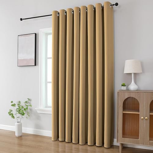 Image of Cortina 80-90% Blackout Solid Window Curtains 5 Feet Set of 2 - Thermal Insulated | Curtain for Living Room | Drapes for Bedroom | (5 Feet, Camel Brown)