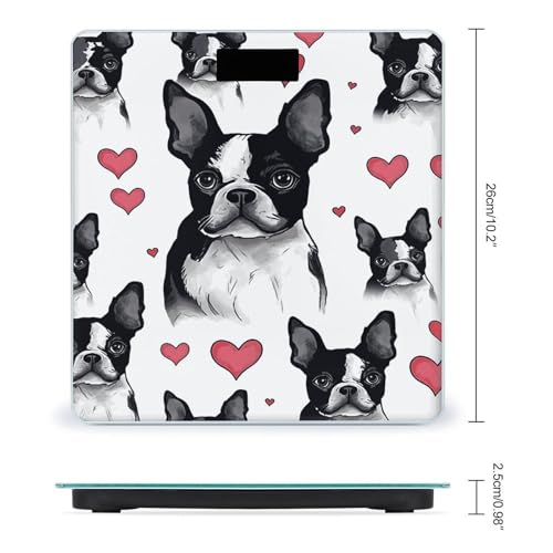 Balanza digital de baño para peso corporal estilo Boston Terrier miniatura 2