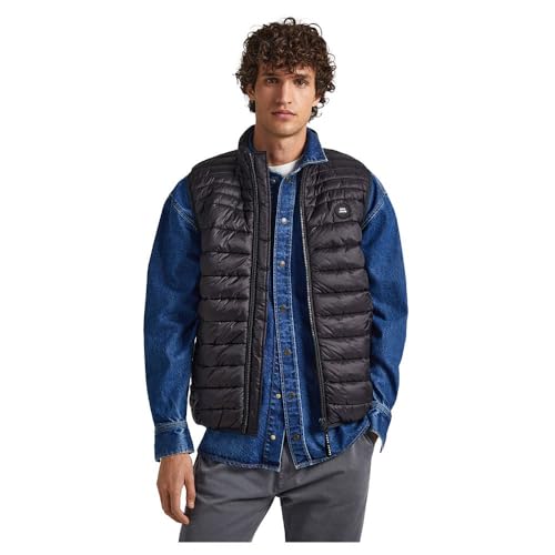 Pepe Jeans Chaleco acolchado Balle Gillet para hombre, negro (negro), S