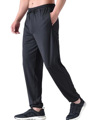 Zoulee Men's Zipper Fly Track Pants Drawstring Sweatpants Jogger Pants4