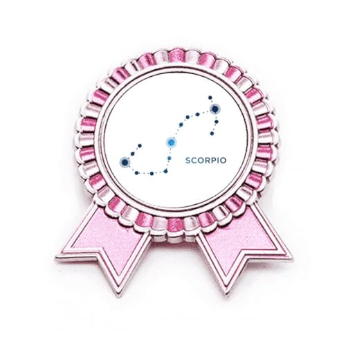 Broche Scorpion zodiaque médaille rose cadeau idéal en métal