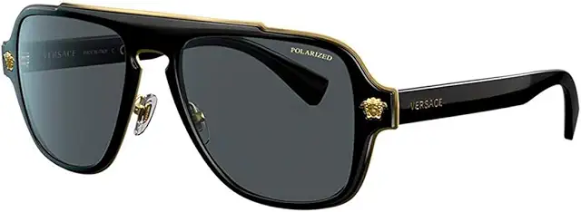 Versace VE2199-100281 Black Sunglasses with Grey Polarized Lenses, 56 mm