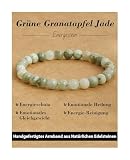 Landorilo 6mm Naturstein Perlen Heilstein Armband, f&uuml;r Damen und Herren Geeignet, Elastisches Perlenarmband f&uuml;r Chakren, Geschenk zum Geburtstag, Jahrestag Oder zu Weihnachten(Gr&uuml;ne Granatapfel Jade)