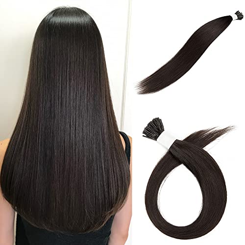 Sego Pre Bonded Keratin Stick/I Tip Remy Human Hair Extension Cold Fusion Hair Piece For Women Smooth Straight 100 Strands/Pack #1B Natural Black 20 Inches 50G #TOP24