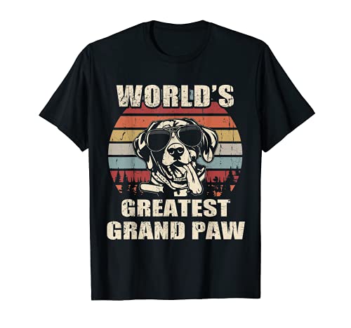 World's Greatest Grand Paw German Shorthaired Pointer vintag T-Shirt, Black