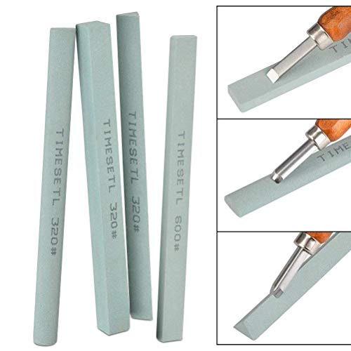 Miniatura 5 de Gubias Para Tallar Madera 12 En 1 Timesetl Formones Para Maderas 12pzs Gubias Para Linoleo De Acero Al Carbono Con Mangos De Madera, 4 Piedras De Afilar