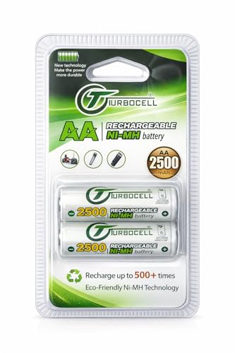 Image of AA Rechargeable Battery 2500mAh 1.2V Ni-MH | High Capacity Low Self Discharge | Pack of 2 Suitable for Camera, Remote, Toys, Flashlight, Game Controller & More