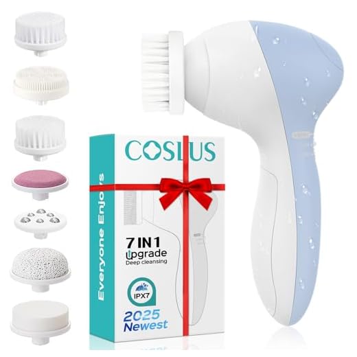 Escova de limpeza facial – Escova elétrica impermeável para esfoliação profunda