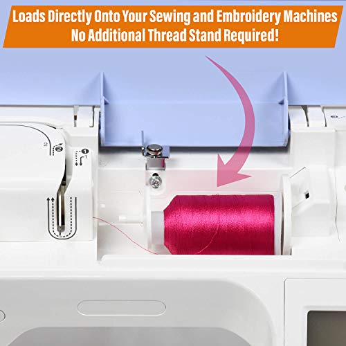 Threadnanny Premium 50 Colors 1100Yards Polyester Machine Embroidery Thread Kit For Pro And Beginners - Compatible With All Brother Babylock Singer Janome Embroidery And Sewing Machines #TOP3