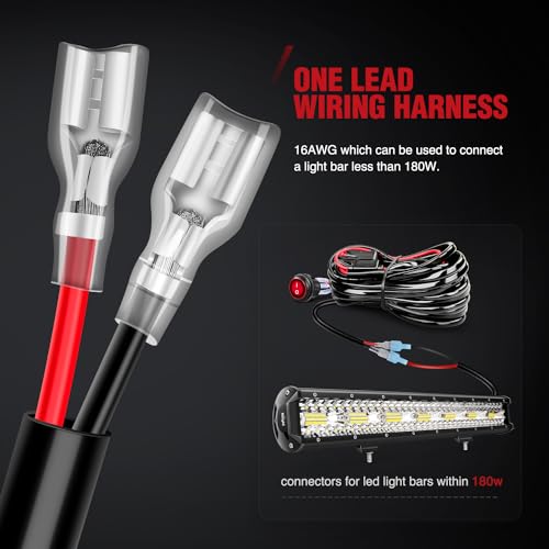 Image of Nilight 20 Inch 420W LED Light Bar Yellow Triple Row Flood Spot Combo 42000LM Driving Boat Led Off Road Lights with 12V On /Off 5 16AWG Wiring Harness Kit, 2 Years Warranty