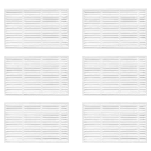 EasyByMall Lot de 6 filtres de rechange pour aspirateur robot Haier HSR Home M3, accessoires de filtre à poussière haute efficacité