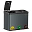 Poubelle Triple SONGMICS 45L - Acier Argent, 3x15L, Pédale - Pour Tri Sélectif Cuisine