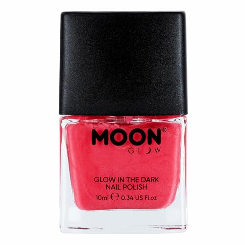 Moon Glow, im Dunkeln leuchtender Nagellack, 10 ml, phosphoreszierender Nagellack (Rot, 1 Stück)
