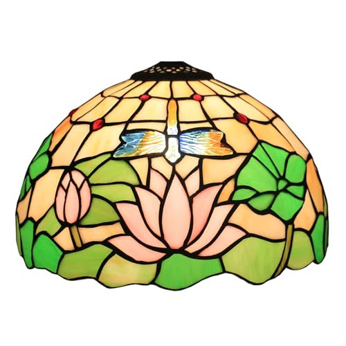 Lampe à la lampe de libellule à la main en verre taché de 12 pouces FANDIAO