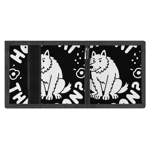 Funny Wolf Wallet Men Trifold Wallet Slim Coin Purse with 8 Card Slots Credit Card Holder4