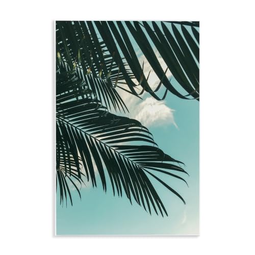 Stupell Industries Bright Tropical Palm Tree Leaves Against Blue Sky, Design by Amy Brinkman