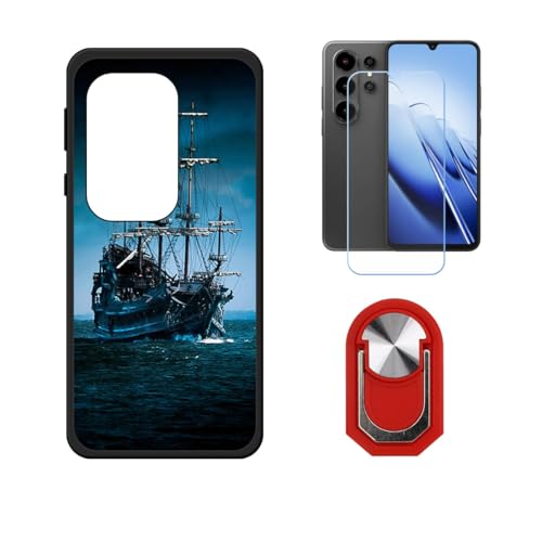 BMPNLSZ �K�pBlackview Wave 10�p+HD�����K���X�ɓK�����ėpTPU�P�[�X�A�V���J�Q���P�[�X�o���p�[�ی�o�b�N�P�[�X-�ɓK����9�d�x�X�N���C�u�h�~�X�N���[���v���e�N�^(6,88") + ���O���\�Ŕėp�I��360�x��]�\�ȃX�e���g