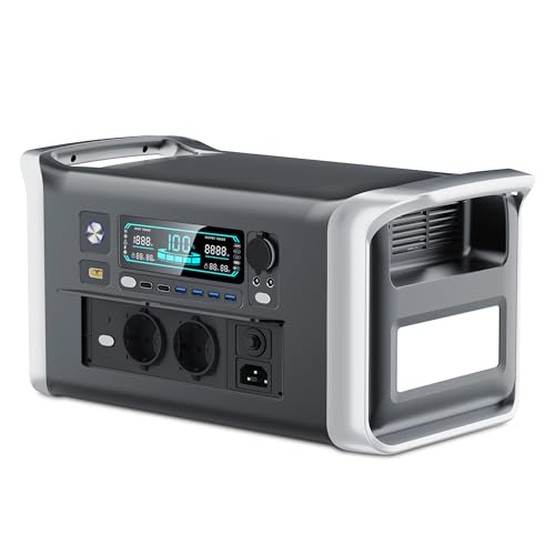 Ctolity Estación de energía portátil LiFePO4 de 1024 Wh, generador de corriente de 1800 W, carga rápida de 1,2 horas, para exteriores, camping, autocaravana, uso doméstico