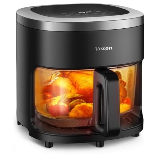 Glass Air Fryer,4.5QT Air Fryer with Viewing Glass Pot, Air Fry, Roast, Reheat, Dehydrate, Air Crisp Technology,Nonstick & Dishwasher Safe Basket,97% Less Oil,Features Digital Timer