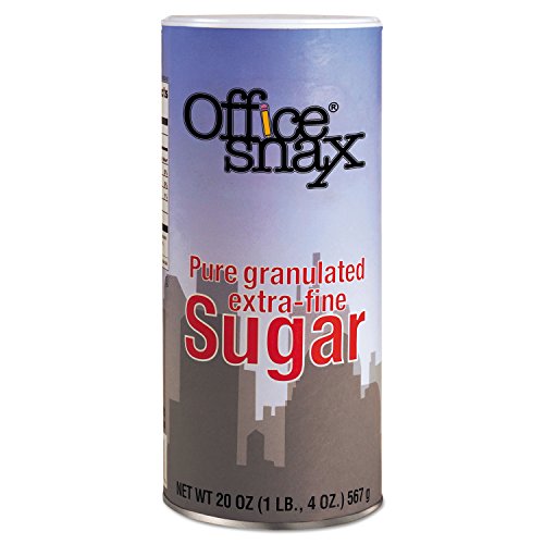Office Snax 00019CT Reclosable Canister of Sugar, 20oz, 24/Carton