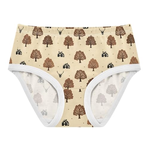 Girls' Underwear Christmas Deer Yellow Toddle Brief Panties 2303523