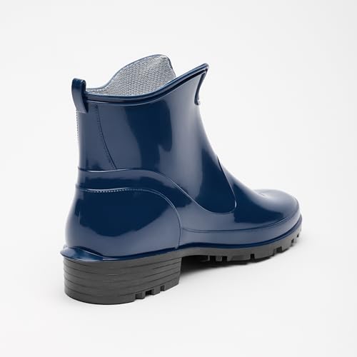 Ladeheid Gummistiefel Damen Kurz Wasserdicht Damenschuhe Elegant und Bequem LA-930 (Dunkelblau, 40 EU)
