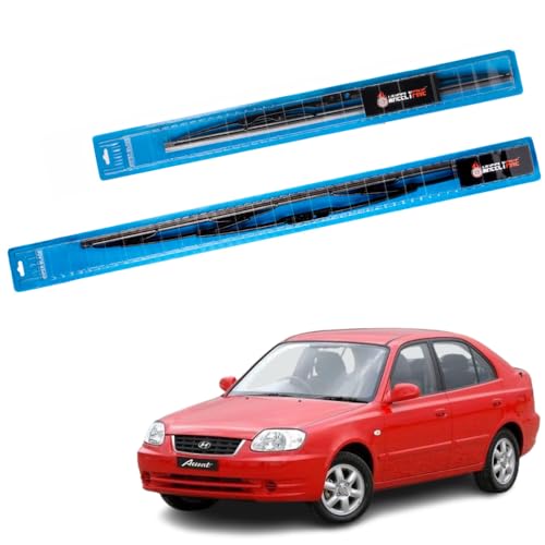 Image of Windshield Car Wiper Blades Metal Frame Water Repellant Cleaning Wiper Blades Refills Best for Hyundai Accent Hatchback (2004 Onwards) Dr 20 inch /Pa 18 inch
