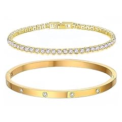 3mm&4mm Gold Tennis Bangle