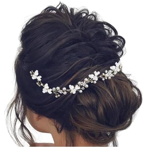 VMila Wedding Hair Vine - Elegant Wedding Hair Accessories, Flower Girl Headpiece, Bridesmaids and Flower Girls (Silver, 50) Cover