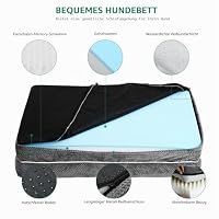 YITAHOME Hundebett Ergonomisches Hundesofa - 89x63 cm Hundecouch weicher Kleiner Maiskernplüsch,Dichte seitliche Polsterung,für Hunde mittlerer Größe,waschbar rutschfest Hundebetten, grau – Ansicht 7