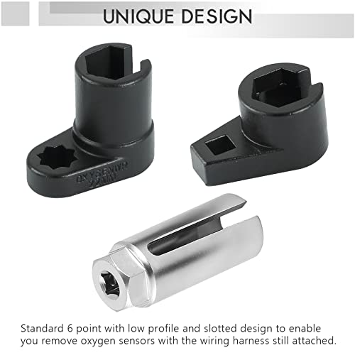 Dasbet 3Pcs Oxygen Sensor Socket Set | Universal 3/8-Inch Drive Wrench Tool Kit Sensor Oil Pressure Sending Unit Socket Set #TOP4