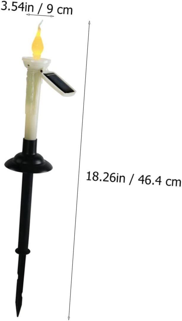 Tofficu 4pcs Solar Led Lawn Lamp Plastic Decorative Candle Light for Outdoor Garden Courtyard and Patio Easy Installation Elegant Design Lighting